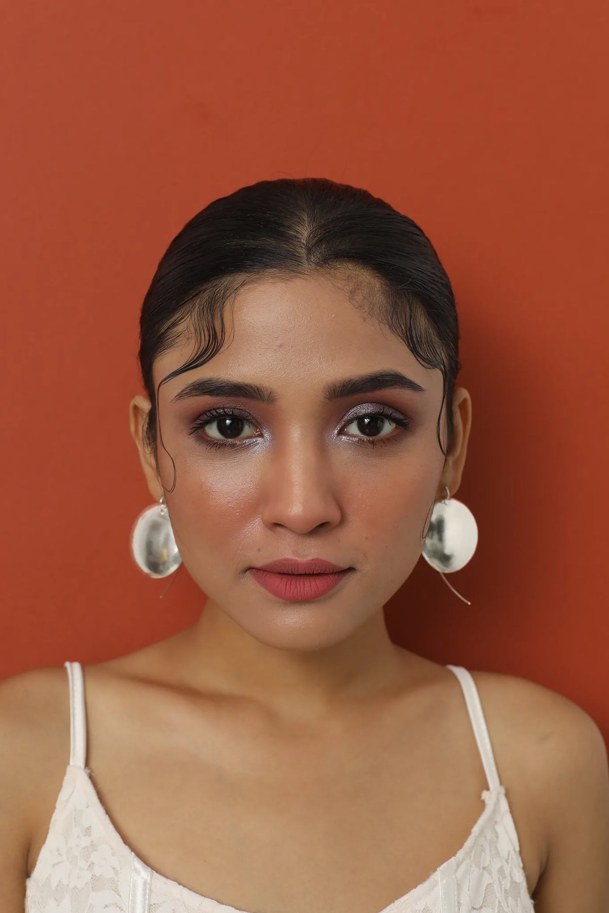 Silver Disc Earring