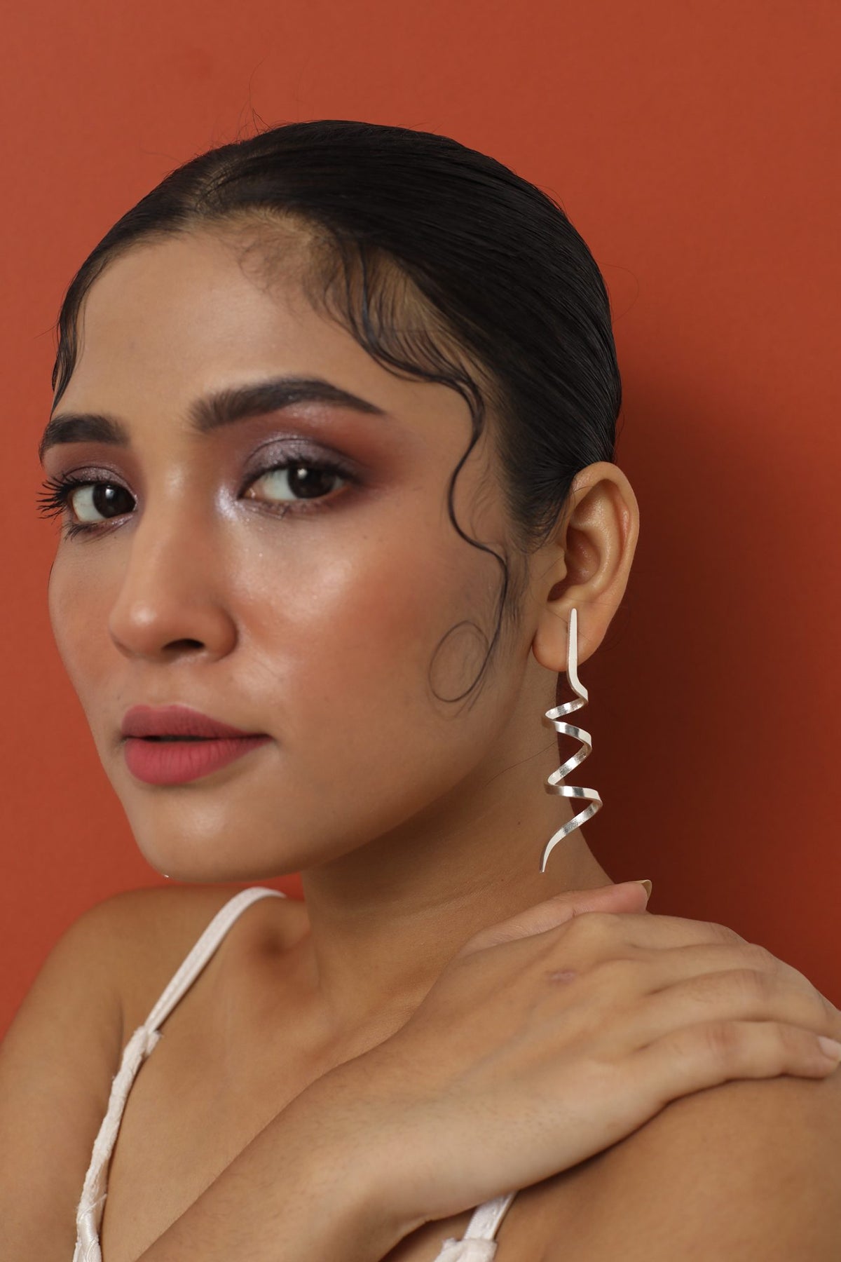 Silver Twirl Earring