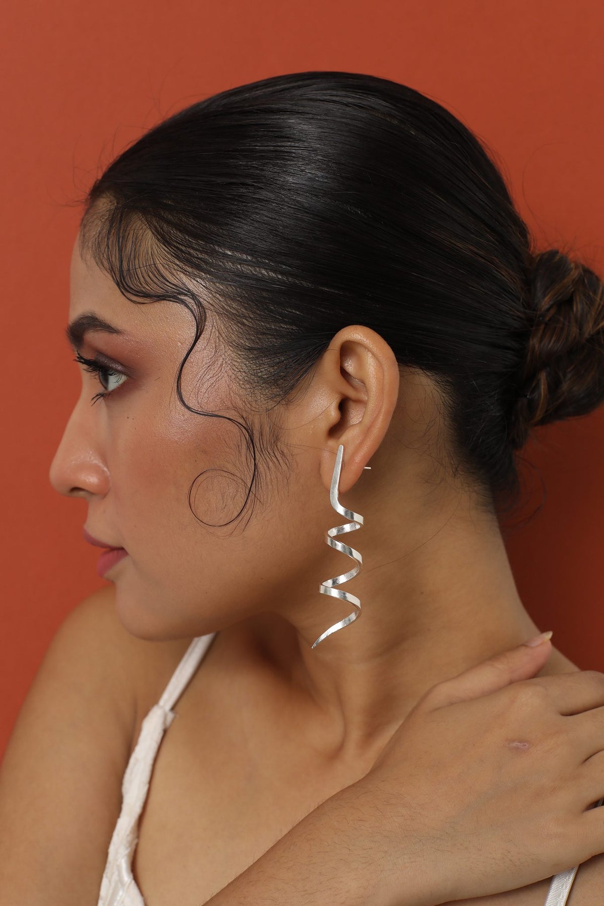 Silver Twirl Earring