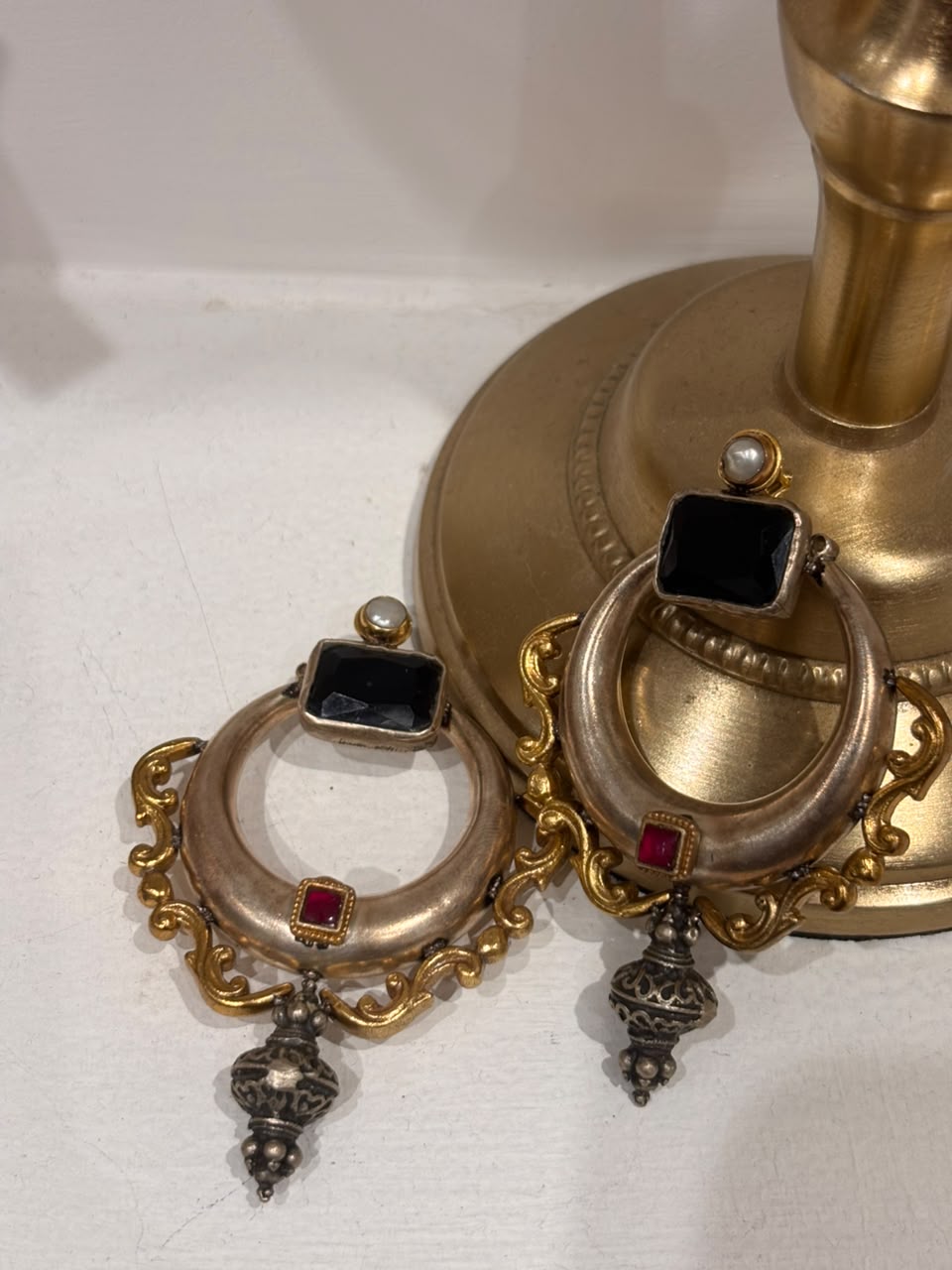 Vintage Dark Stone Chandbali