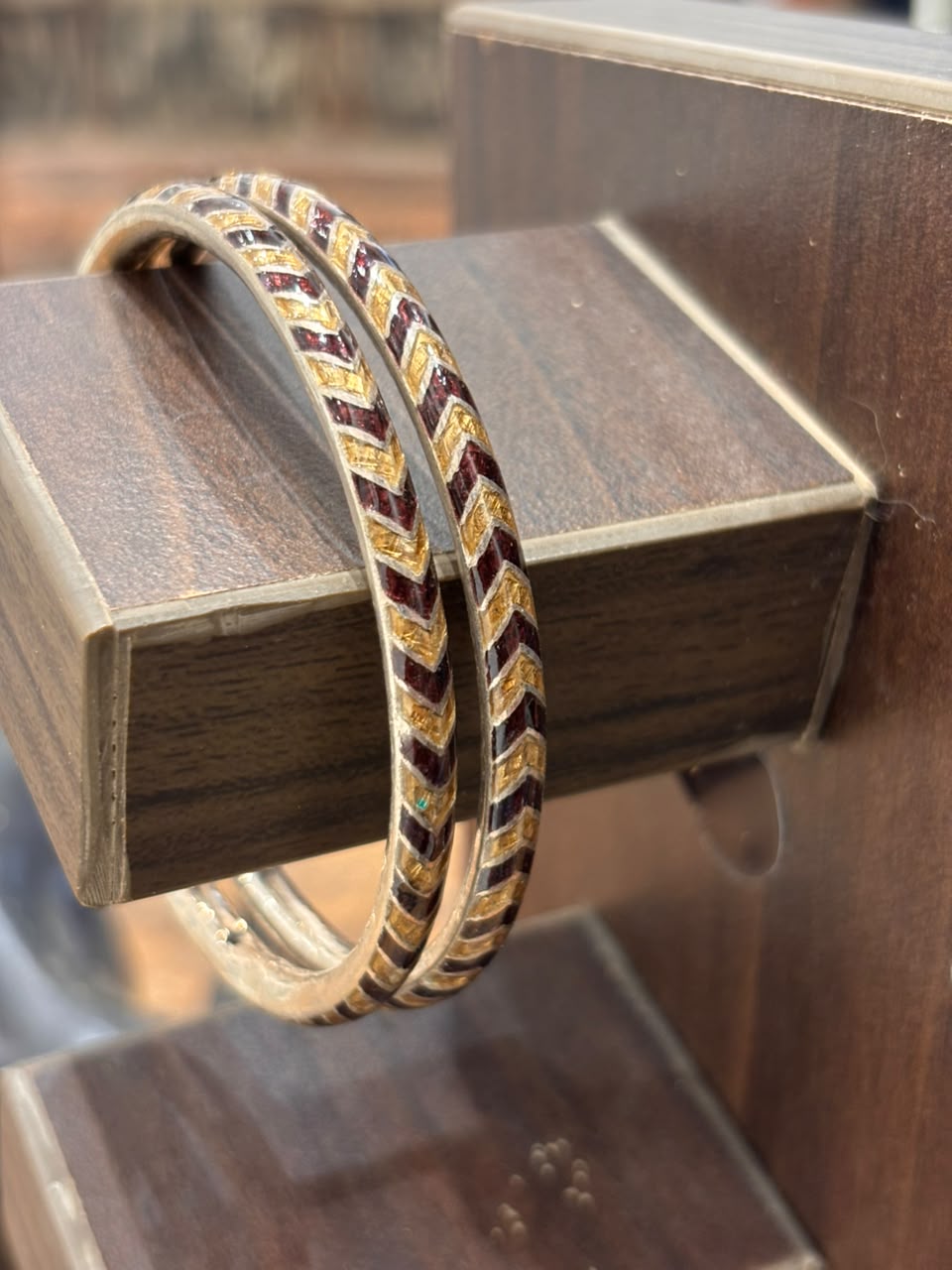 Vintage Brown Spike Meena Bangle