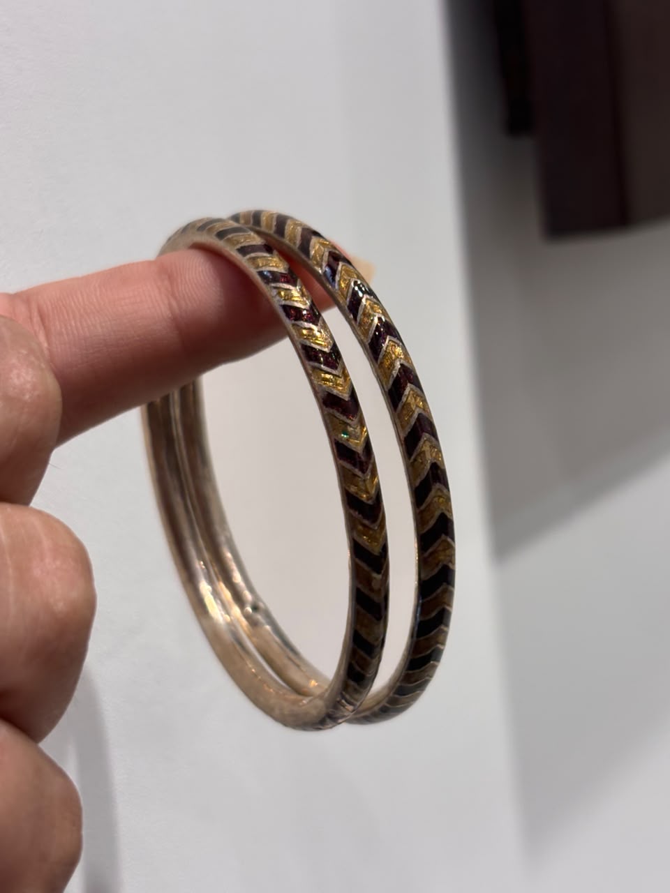 Vintage Brown Spike Meena Bangle
