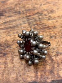Vintage Red Stone Ghungroo Ring